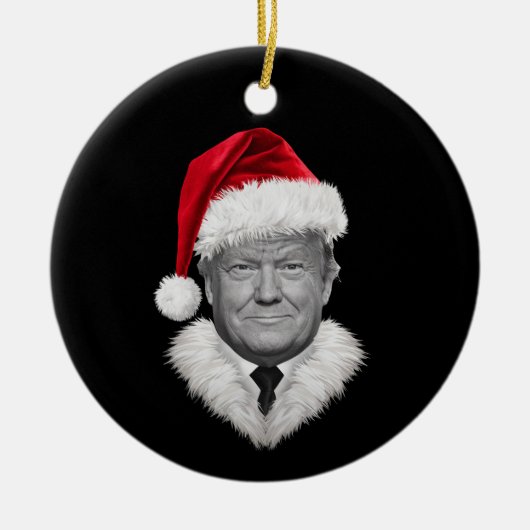 Donald Trump Kerst Grappig Santa Hat Gift Keramisch Ornament (Voorkant)