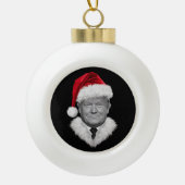 Donald Trump Kerst Grappig Santa Hat Gift Keramische Bal Ornament (Voorkant)