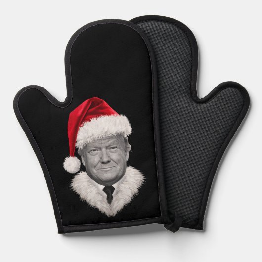 Donald Trump Kerst Grappig Santa Hat Gift Ovenwant (Voorkant / Achterkant)
