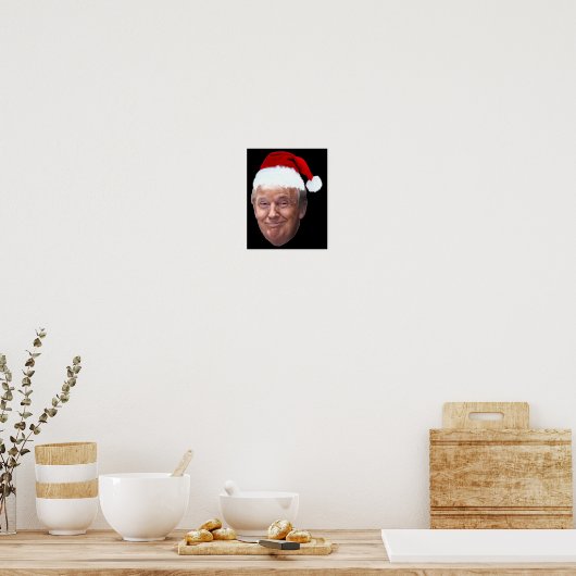 Donald Trump Kerst Grappig Santa Hat Gift Poster (Keuken)