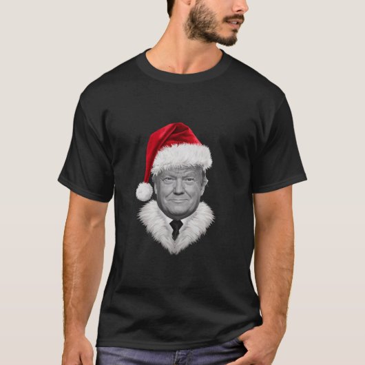 Donald Trump Kerst Grappig Santa Hat Gift T-shirt (Voorkant)