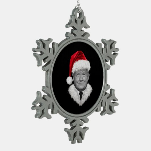 Donald Trump Kerst Grappig Santa Hat Gift Tin Sneeuwvlok Ornament (Links)