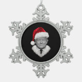 Donald Trump Kerst Grappig Santa Hat Gift Tin Sneeuwvlok Ornament (Voorkant)