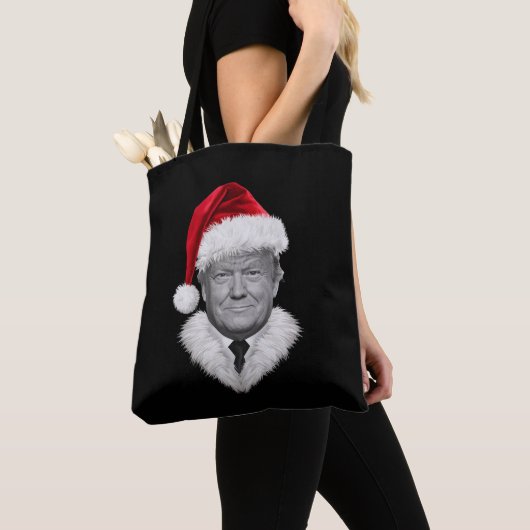 Donald Trump Kerst Grappig Santa Hat Gift Tote Bag (Dichtbij)