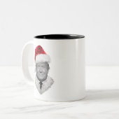 Donald Trump Kerst Grappig Santa Hat Gift Tweekleurige Koffiemok (Voorkant links)