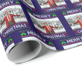 Donald Trump Kerst Grappige Kerstman Hoed Cadeaupapier (Rol Hoek)