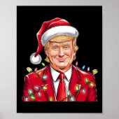 Donald Trump Kerst Grappige Mega Santa Hat Poster (Voorkant)