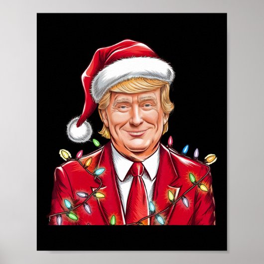 Donald Trump Kerst Grappige Mega Santa Hat Poster (Voorkant)