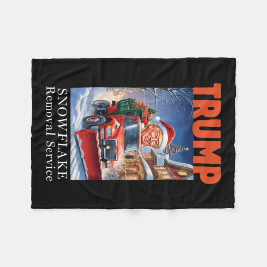 Donald Trump Kerst Grappige Sneeuwvlok Verwijderin Fleece Deken (Voorkant (Horizontaal))