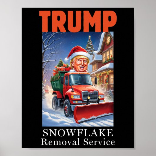 Donald Trump Kerst Grappige Sneeuwvlok Verwijderin Poster (Voorkant)