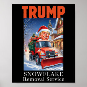 Donald Trump Kerst Grappige Sneeuwvlok Verwijderin Poster