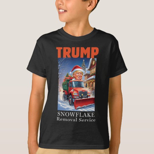 Donald Trump Kerst Grappige Sneeuwvlok Verwijderin T-shirt (Voorkant)