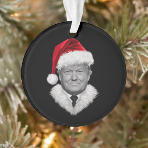 Donald Trump Kerst Moppertje Kerstman Hoed Cadeau  Ornament