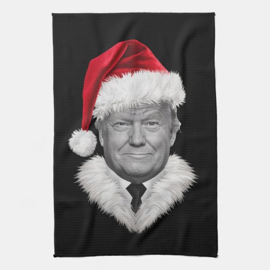 Donald Trump Kerst Moppertje Kerstman Hoed Cadeau Theedoek (Verticaal)