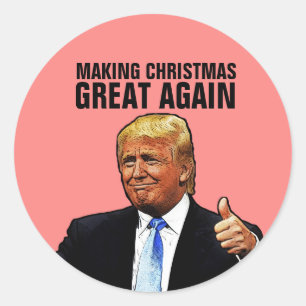 DONALD TRUMP KERST STICKERS, GROOT WEER RONDE STICKER