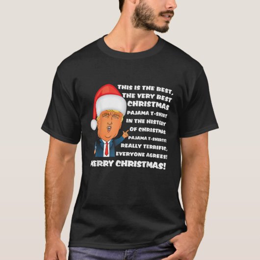 Donald Trump Kerst Tshirt Pajama Tee Shirt (Voorkant)