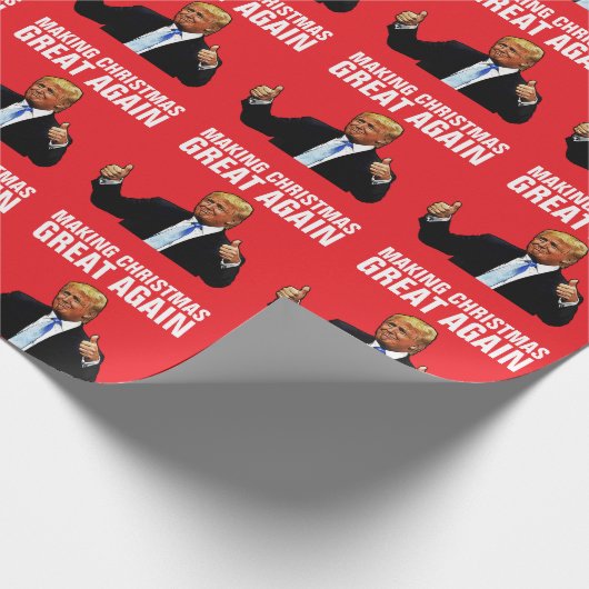DONALD TRUMP KERST WEER GEWELDIG CADEAUPAPIER (Hoek)