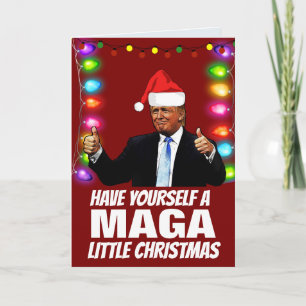DONALD TRUMP KERSTHOED MAGA KERST GROET FEESTDAGEN KAART