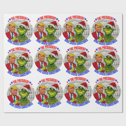 DONALD TRUMP-KERSTINPAKPAPIER CADEAUPAPIER (Vlak)