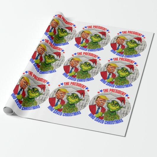 DONALD TRUMP-KERSTINPAKPAPIER CADEAUPAPIER (Uitgerold)