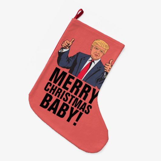 DONALD TRUMP KERSTKOUSEN (Large) Grote Kerstsok (Voorkant (Hangend))