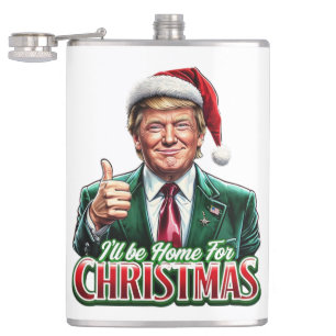 Donald Trump Kerstman Hoed Duimen Up Heupfles