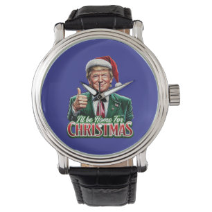 Donald Trump Kerstman Hoed Duimen Up Horloge