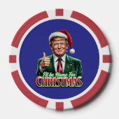Donald Trump Kerstman Hoed Duimen Up Poker Chips (Voorkant)