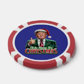 Donald Trump Kerstman Hoed Duimen Up Poker Chips (Enkel)