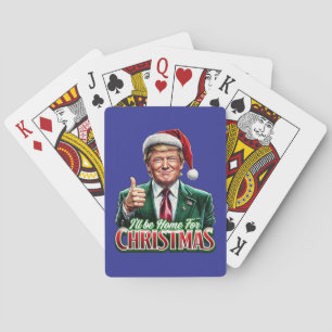 Donald Trump Kerstman Hoed Duimen Up Pokerkaarten