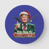 Donald Trump Kerstman Hoed Duimen Up Ronde Klok (Voorkant)