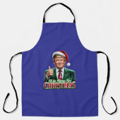Donald Trump Kerstman Hoed Duimen Up Schort (Voorkant)