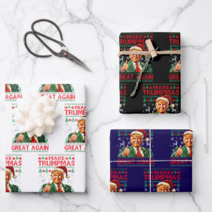 Donald Trump kerstman hoed Maak Kerstmis Groot Aga Inpakpapier Vel