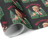 Donald Trump Kerstman hoed maken Kerstmis weer gew Cadeaupapier (Rol Hoek)