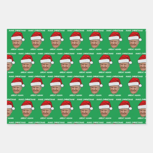 Donald Trump Kerstman hoed maken Kerstmis weer gew Inpakpapier Vel (Voorkant)