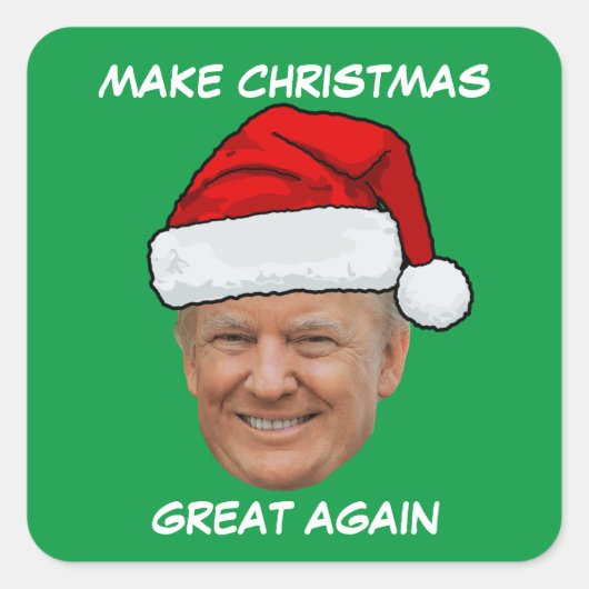 Donald Trump Kerstman hoed maken Kerstmis weer gew Vierkante Sticker (Voorkant)