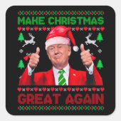 Donald Trump Kerstman hoed maken Kerstmis weer gew Vierkante Sticker (Voorkant)