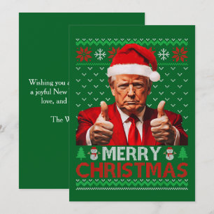 Donald Trump Kerstman Hoed Vrolijk Kerstmis Lelijk Feestdagenkaart