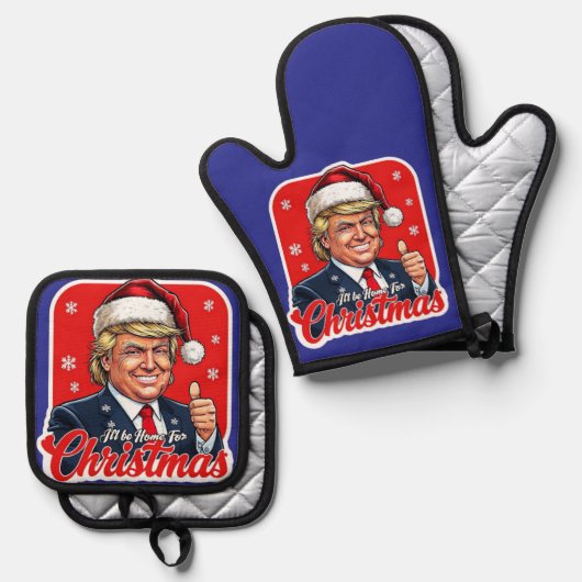 Donald Trump Kerstman Kunst Ovenwant & Pannenlap Set (Voorkant / Achterkant)