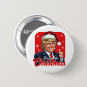 Donald Trump Kerstman Kunst Ronde Button 5,7 Cm (Voorkant /achterkant)