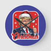 Donald Trump Kerstman Kunst Ronde Klok (Voorkant)