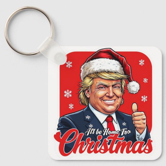 Donald Trump Kerstman Kunst Sleutelhanger (Voorkant)