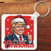 Donald Trump Kerstman Kunst Sleutelhanger (Achterkant)