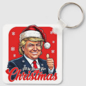 Donald Trump Kerstman Kunst Sleutelhanger (Achterkant)