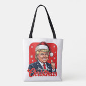 Donald Trump Kerstman Kunst Tote Bag (Achterkant)