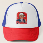 Donald Trump Kerstman Kunst Trucker Pet (Voorkant)