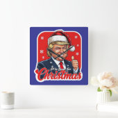 Donald Trump Kerstman Kunst Vierkante Klok (Huis)