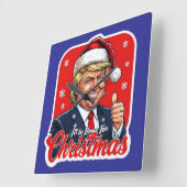 Donald Trump Kerstman Kunst Vierkante Klok (Hoek)