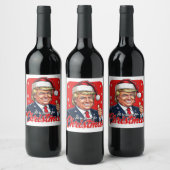 Donald Trump Kerstman Kunst Wijn Etiket (Flessen)