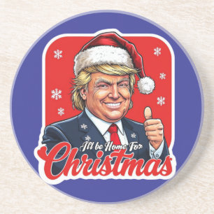 Donald Trump Kerstman Kunst Zandsteen Onderzetter